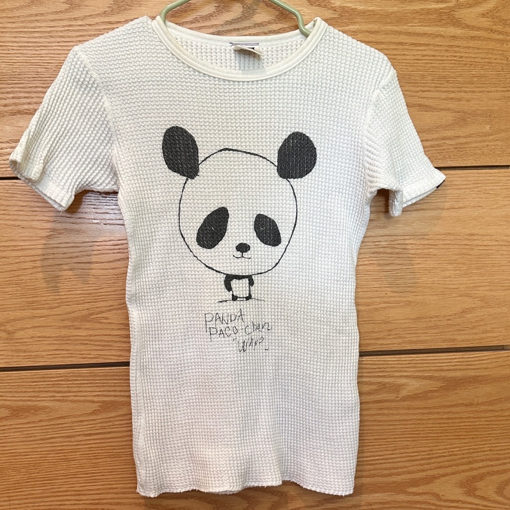 Panda Graphic Waffle Knit Top 100% cotton